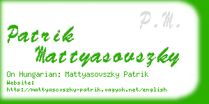 patrik mattyasovszky business card